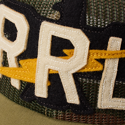 RRL Camo Cotton Mesh Captain Trucker Cap