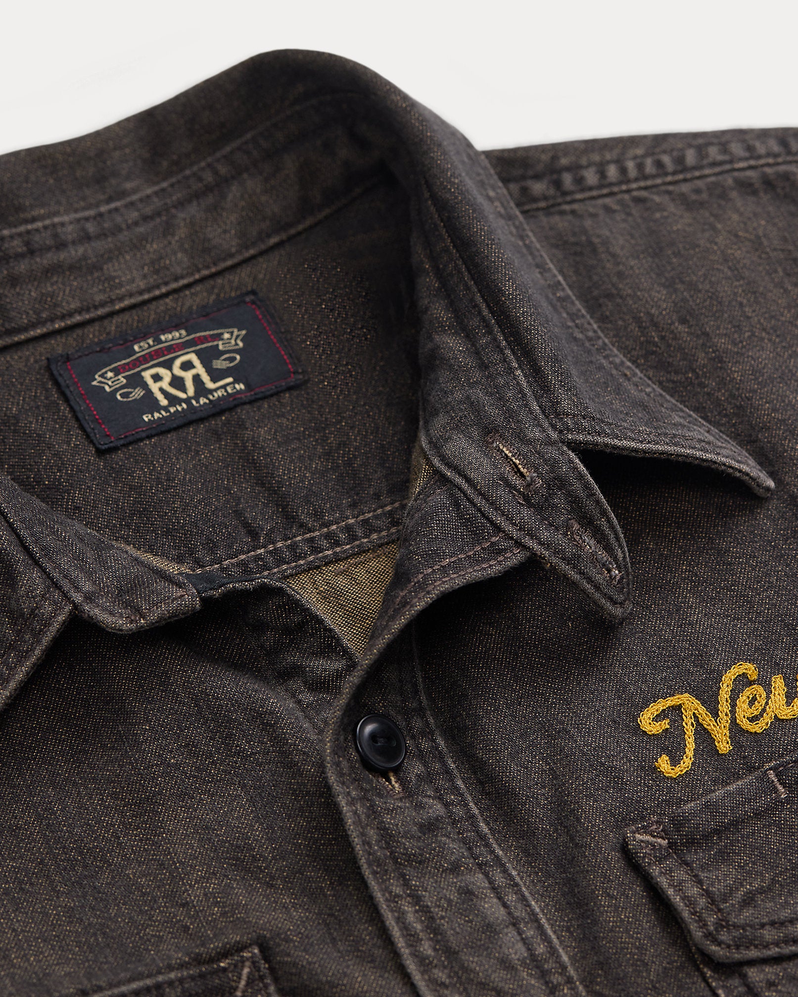 RRL Embroidered Denim Workshirt