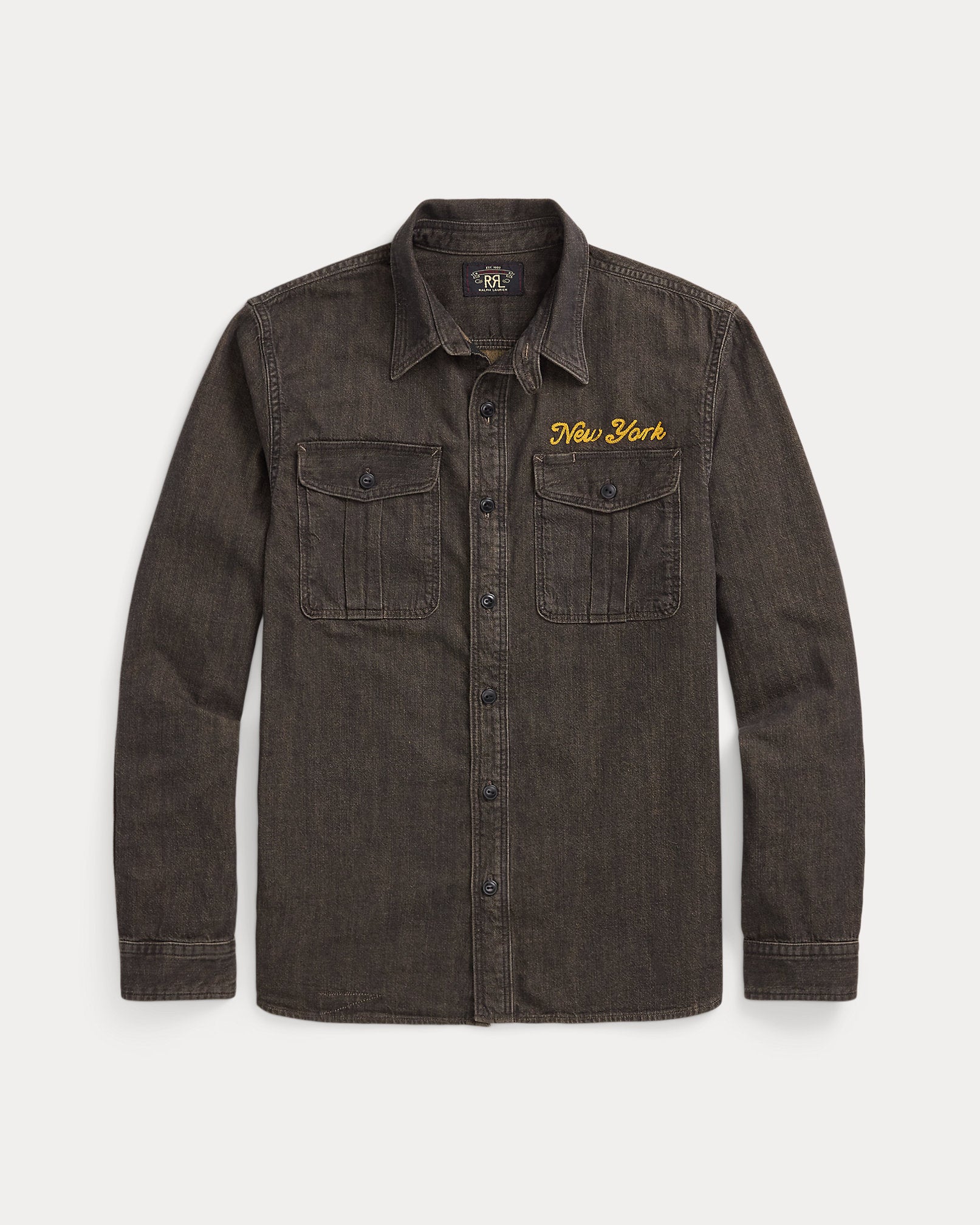 RRL Embroidered Denim Workshirt