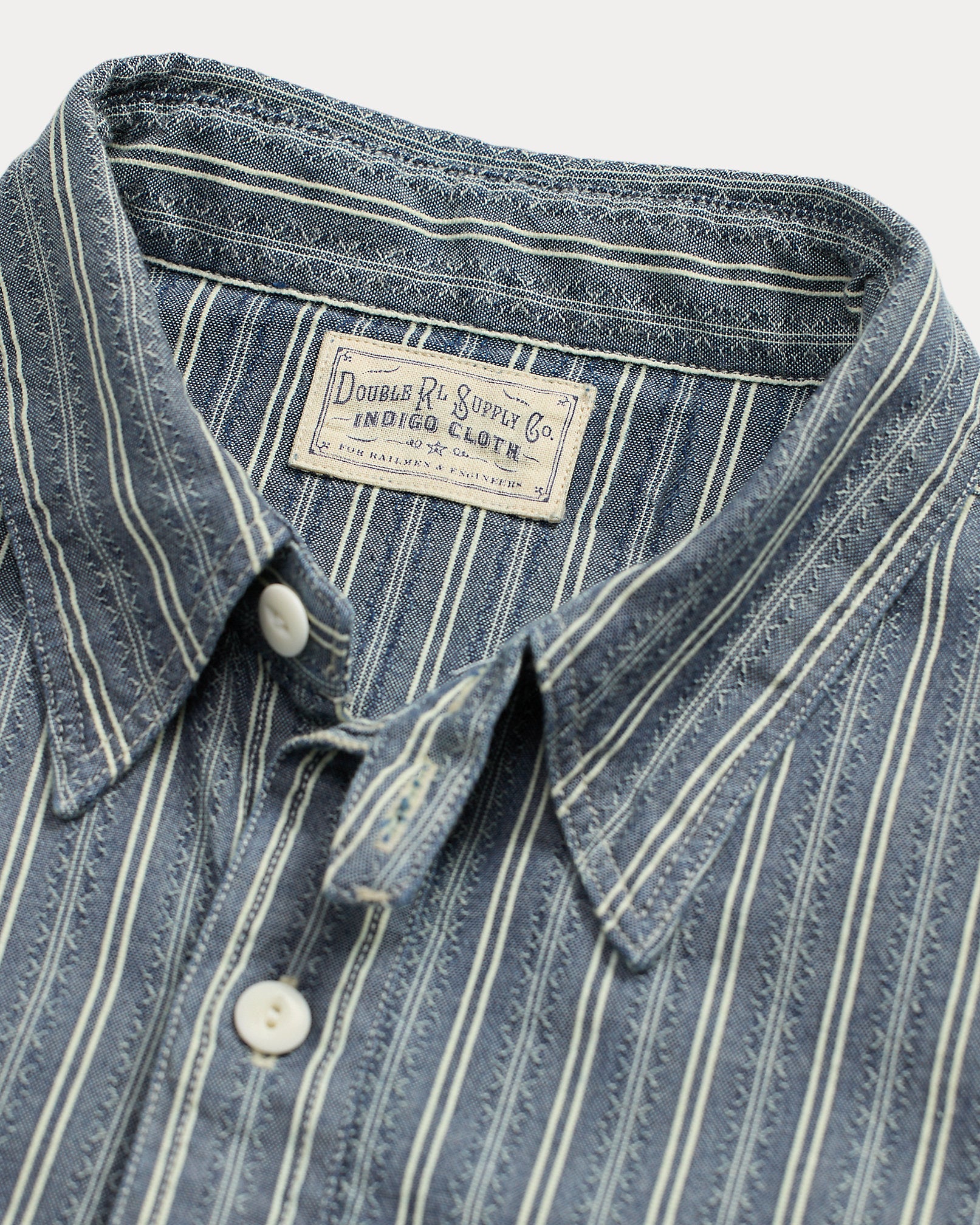 RRL Striped Dobby-Chambray Workshirt