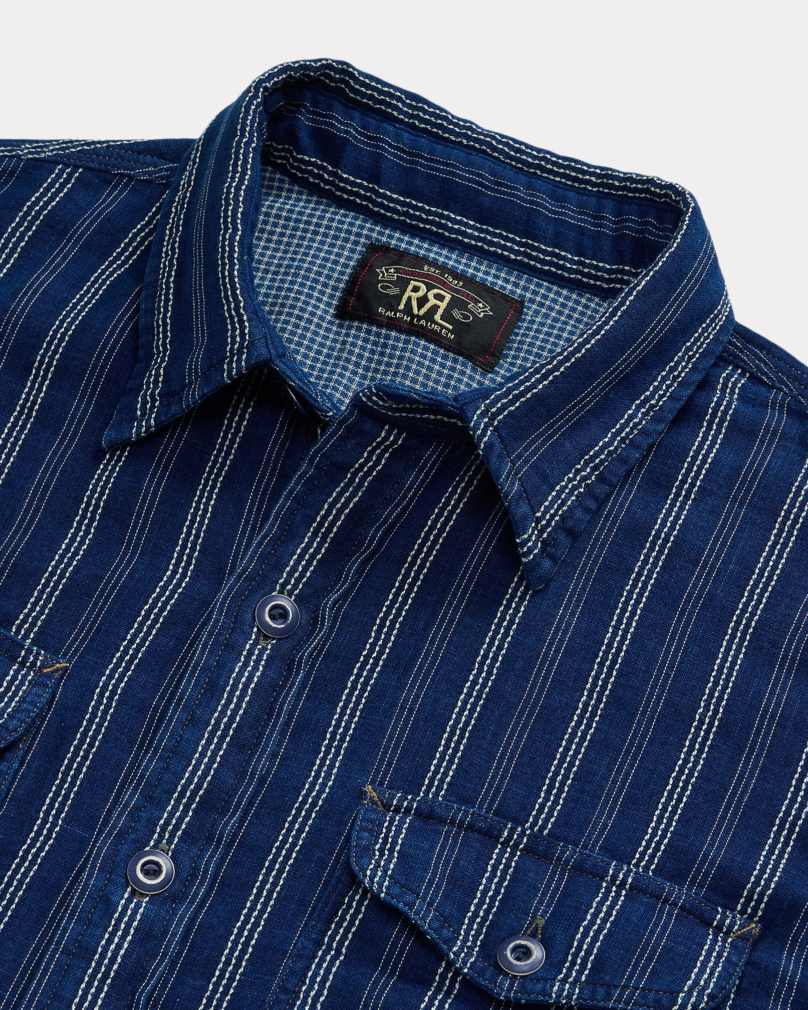 RRL Indigo Striped Double-Faced Workshirt