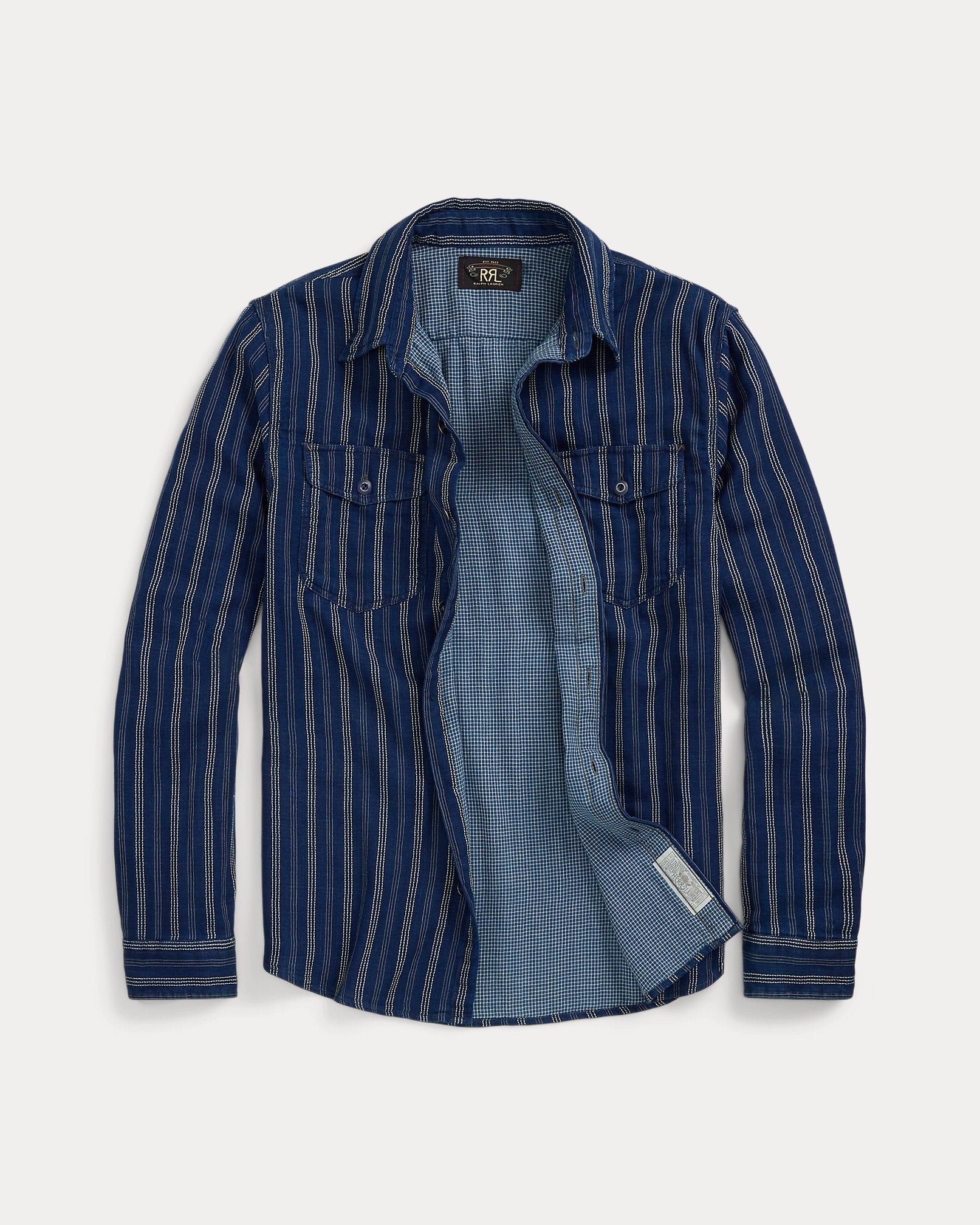 RRL Indigo Striped Double-Faced Workshirt