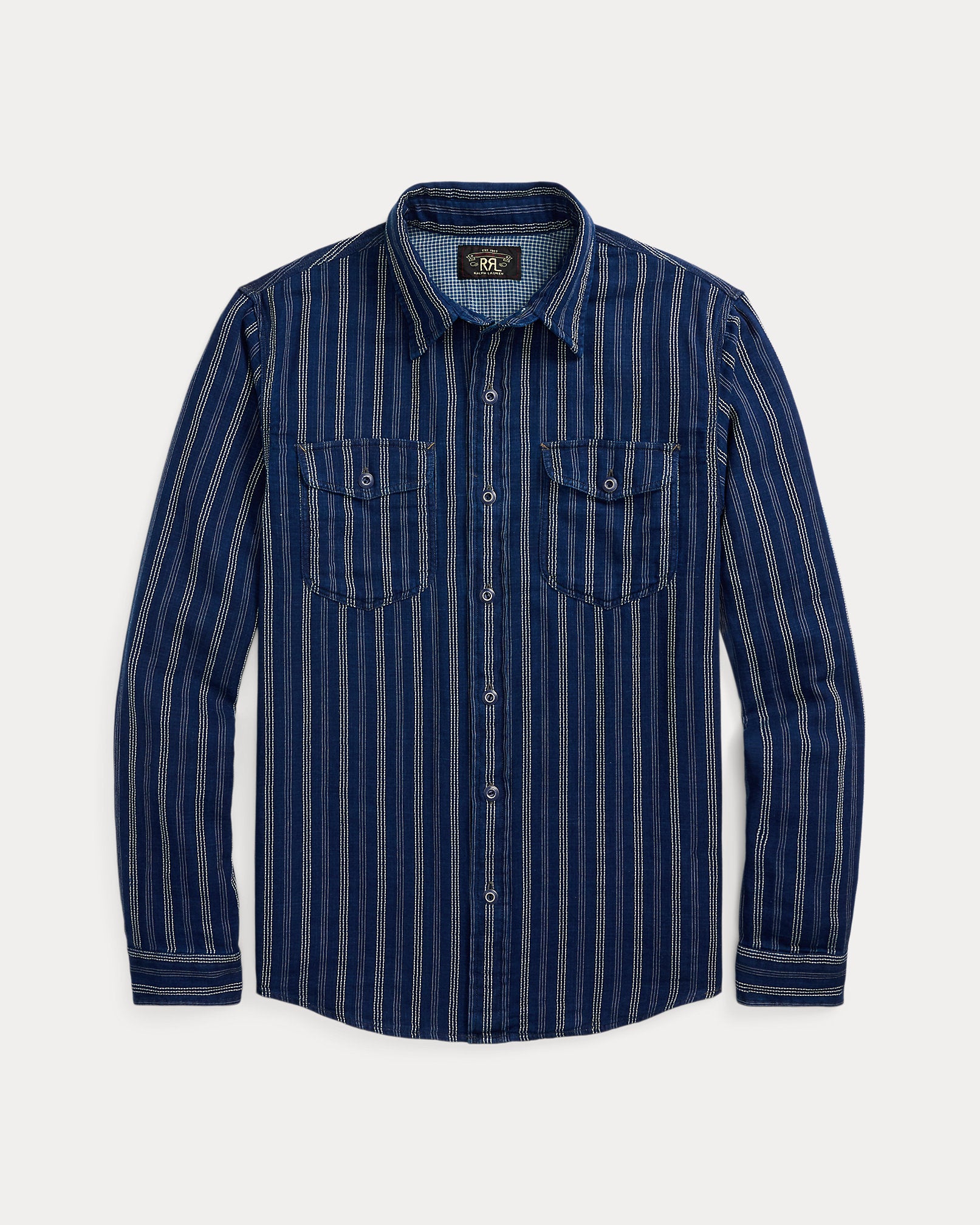 RRL Indigo Striped Double-Faced Workshirt