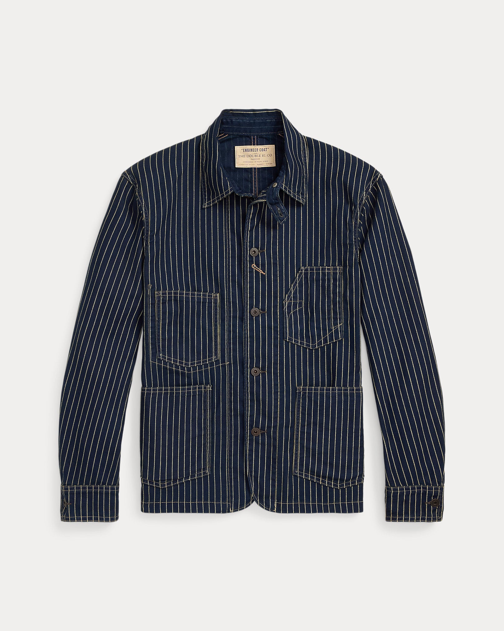 RRL Indigo Dot-Stripe Twill Engineer Coat