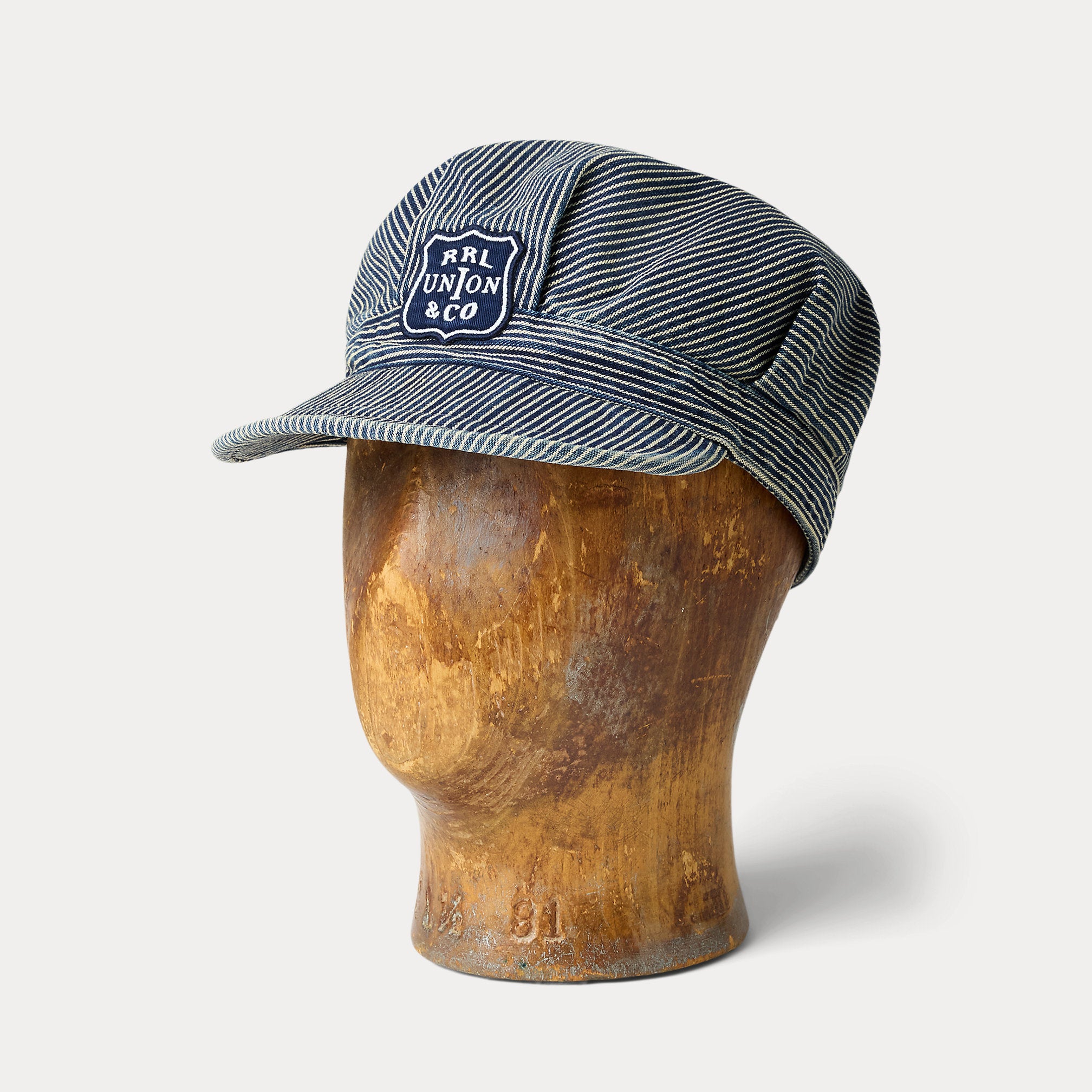 RRL Striped Piqué Railman Cap