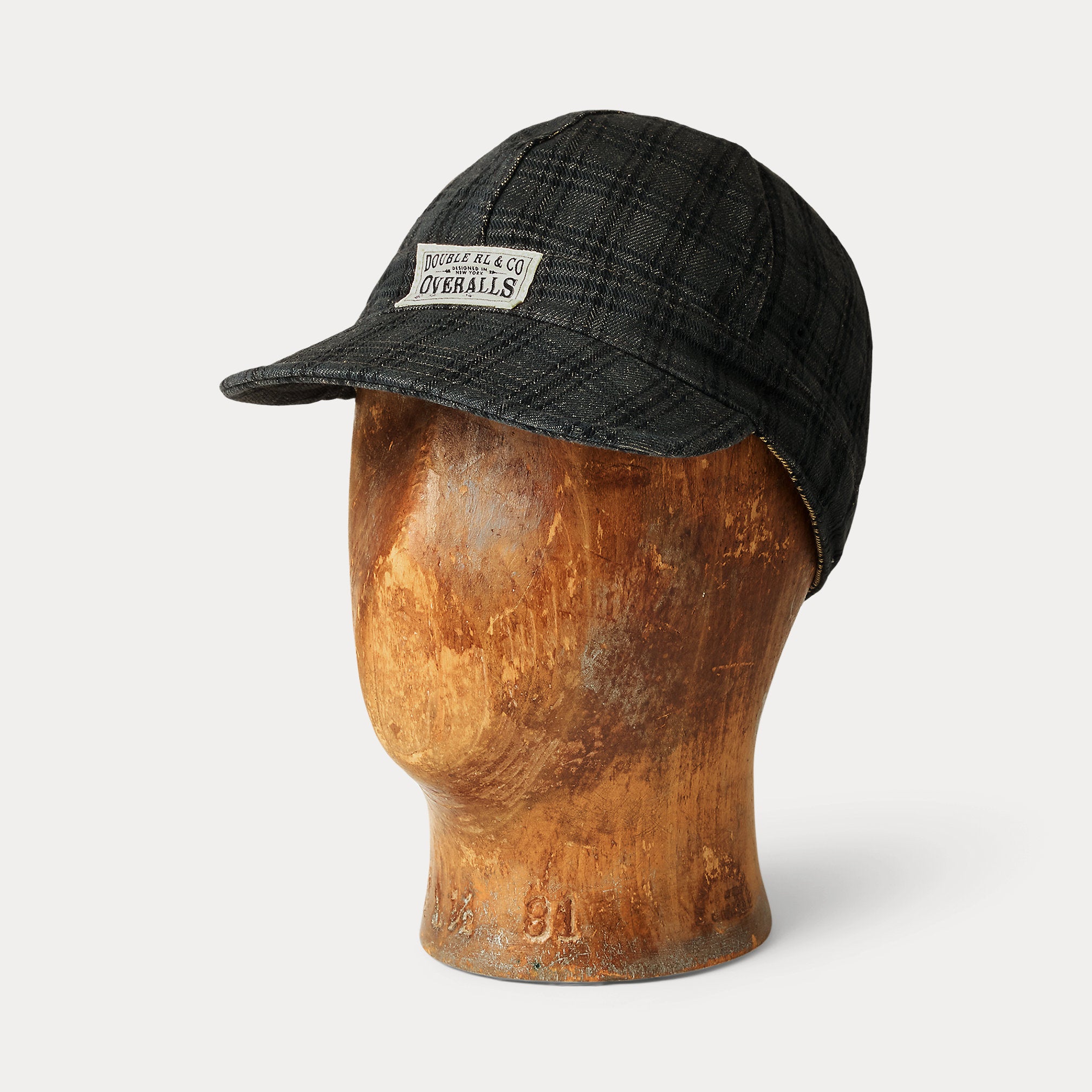 RRL Plaid Jacquard Denim Engineer Cap