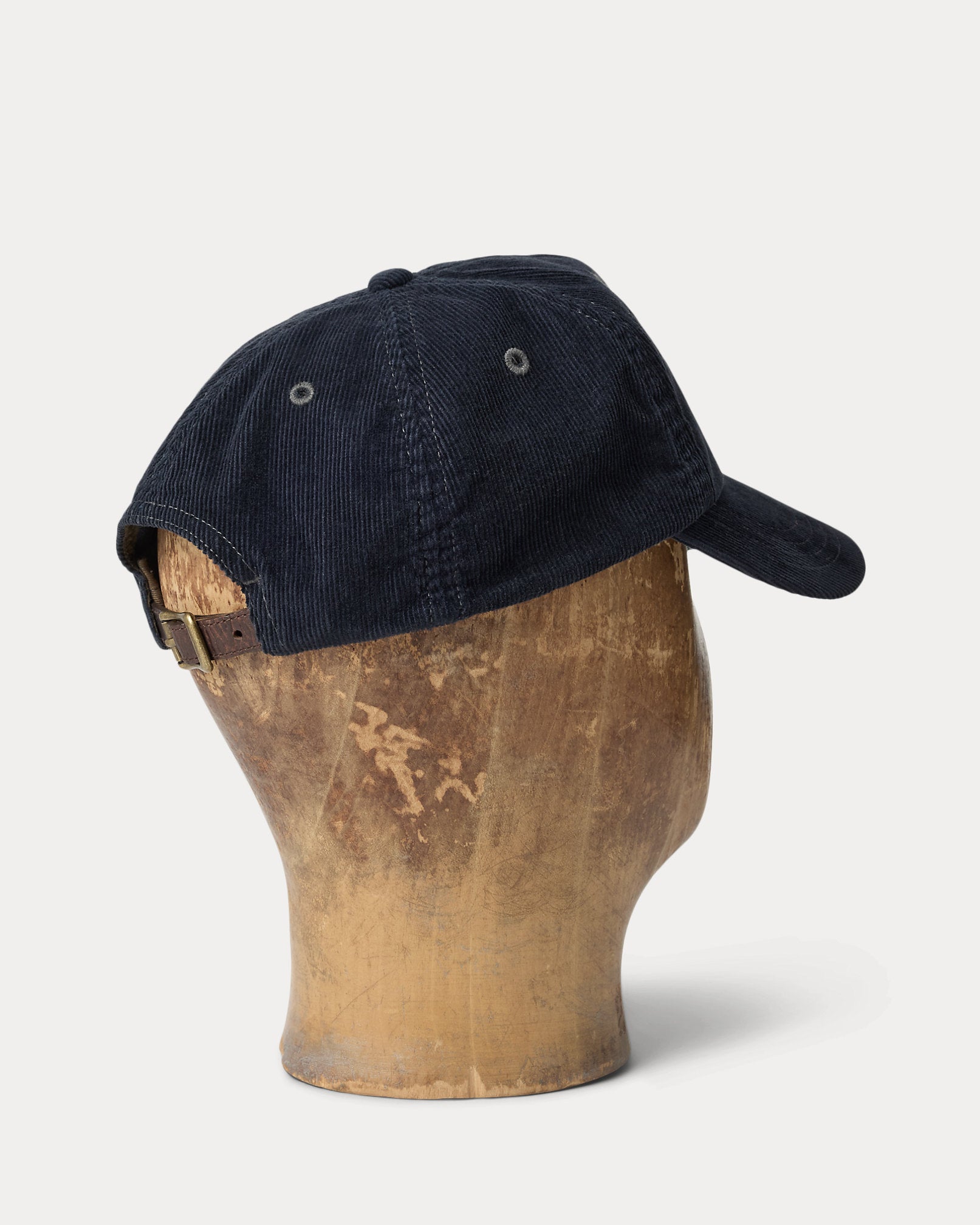 RRL Leather-Patch Corduroy Trucker Cap - Navy