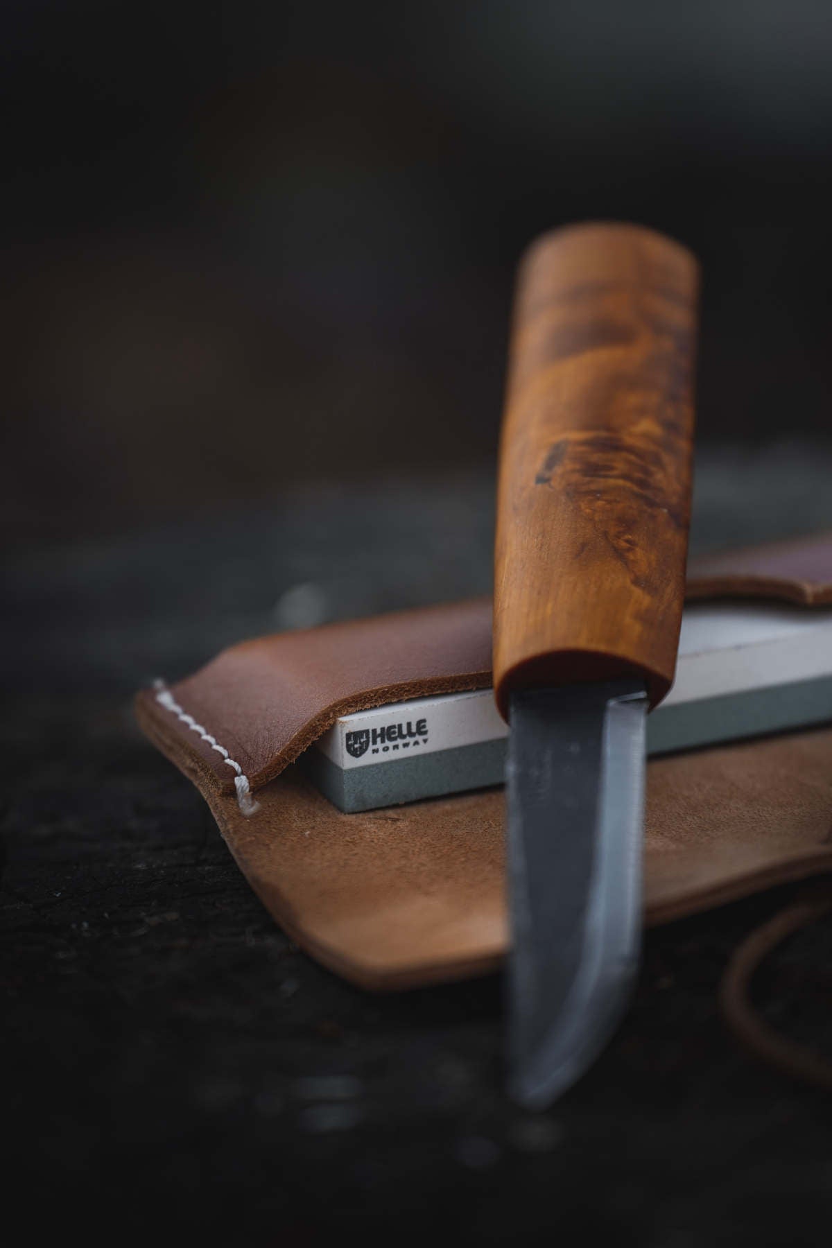 Helle Sharpening stone S with leather holster