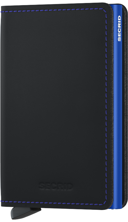 Slimwallet - Matte Black & Blue