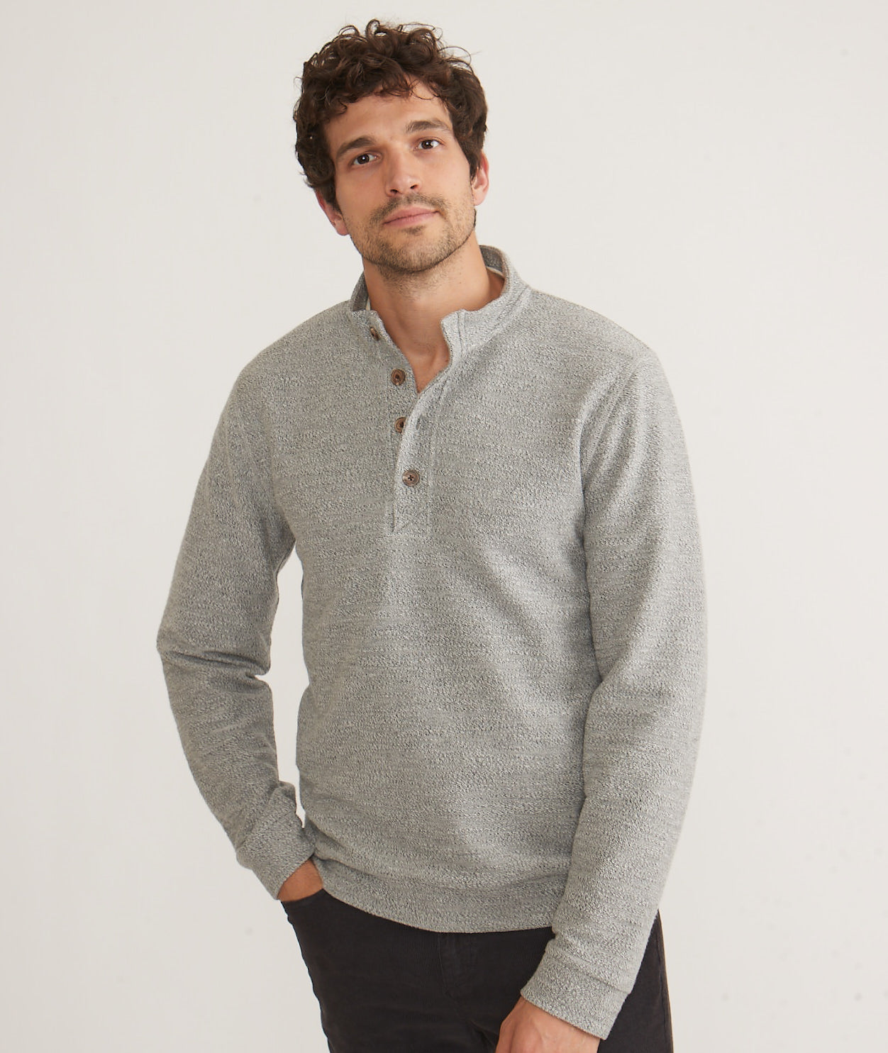 Clayton Textured Pullover - Grey Texture