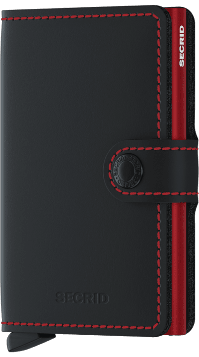 Miniwallet- Matte Black & Red