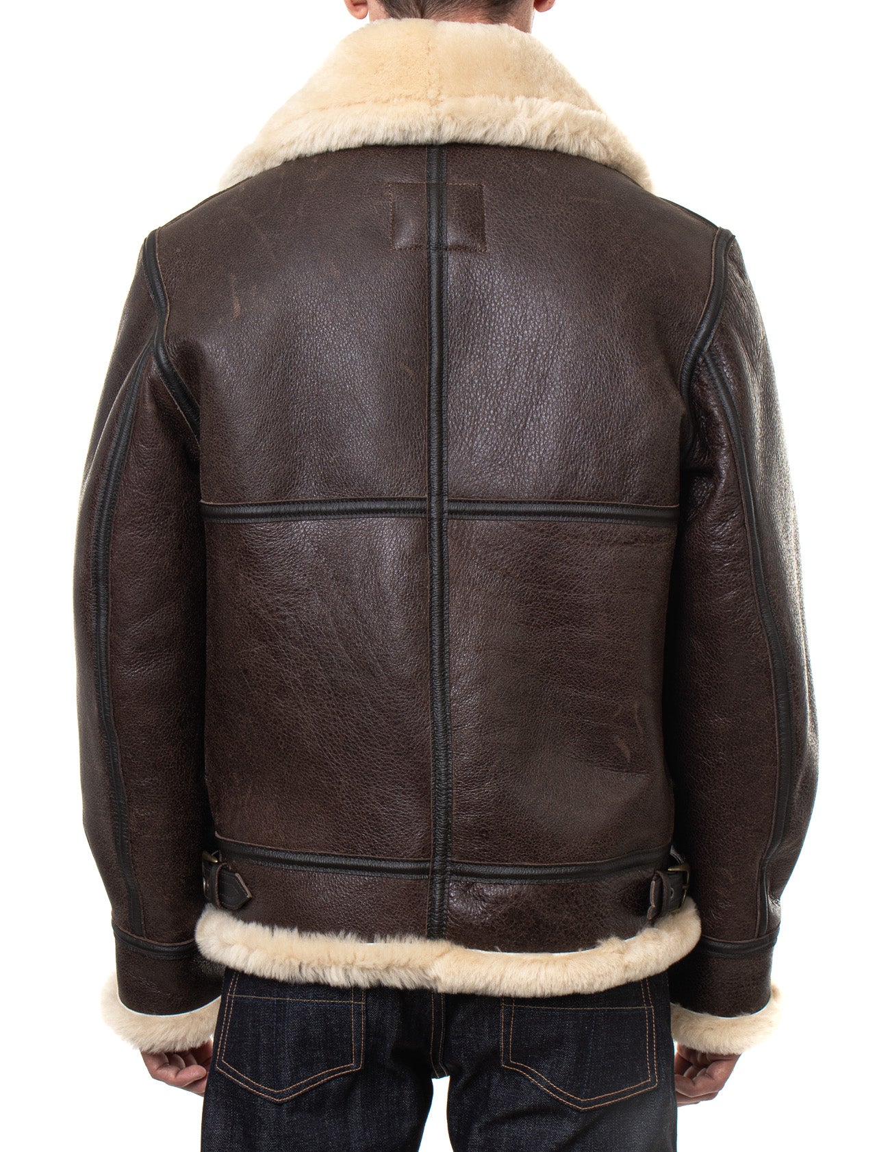 Leather bomber hot sale jacket shearling